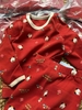 Bộ cotton dài tay AMBB KIDS cún con màu đỏ may mắn