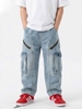 Quần jeans túi hộp Elaine hoạ tiết khoá kéo