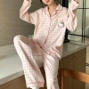 Bộ ngủ pyjama Hello Kitty caro hồng phấn