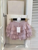 Chân váy ren 3 tầng GOGANG cạp bo chun smocked màu đen, hồng, trắng