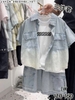 Bộ 3 món áo khoác quần short jean áo phông trắng size đại