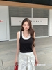 Áo crop top sát nách viền chữ Y 4 màu