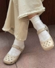 Dép crocs 5 màu nâu trà sữa, be, trắng, đen, da beo cho nữ