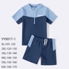 Bộ bơi cộc tay YUKE suntour xanh phối navy cho bé trai