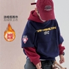 Áo hoodie nỉ bông xanh navy phối đỏ Joff Hamilton