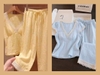 Bộ pyjama cộc tay cổ tim phối ren có đệm mút 2 màu xanh, vàng