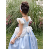 Váy công chúa Cinderella xanh dương nhiều tầng kèm găng tay ren