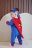 Bộ cotton Superman dài tay xanh đỏ kèm áo choàng và mặt nạ