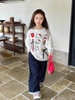 Áo thun dài tay trắng hình Hello Kitty đính nơ