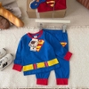 Bộ cotton Superman dài tay xanh đỏ kèm áo choàng và mặt nạ