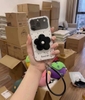 Combo 3 món ốp case hoa chấm bi (ốp + charm+ dây)