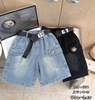 Quần short jean cho bé trai thêu 6 mẫu màu xanh và đen