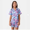 Bộ pyjama Stitch xanh cộc tay size đại bé gái