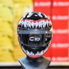 Combo Mũ Fullface HJC C10 Đen Bóng Tem Decal Venom Đỏ - Chuẩn ECE 2206