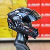 Combo Mũ Fullface EGO E72 Đen Bóng Tem Decal Kawasaki Xám Đỏ