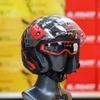 Mũ 3/4 2 Kính LS2 OF618 Verso II Đen Xám Đỏ Bóng Asian Fit