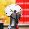 Nón Thể Thao Falcon F06 Trắng Bóng Có Kính Che