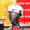 Nón Thể Thao Falcon F06 Trắng Bóng Có Kính Che