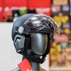 Mũ 3/4 Falcon F17 Đen Nhám Có Ốp Tai Tháo Rời - Tặng Kèm Kính đổi Màu Fullface