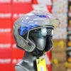 Mũ 3/4 2 Kính EGO E42 Plus Xi Măng Bóng Chuẩn DOT - Kèm Kính Revo Xanh