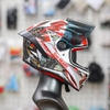 Combo Mũ Fullface EGO E7 Trắng Bóng Dán Tem Decal CBR Form Nhỏ Gọn Kiểu Dáng Thể Thao