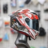 Combo Mũ Fullface EGO E7 Trắng Bóng Dán Tem Decal CBR Form Nhỏ Gọn Kiểu Dáng Thể Thao