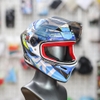Combo Mũ Fullface EGO E7 Trắng Bóng Dán Tem Decal Suzuki Ecstar Form Nhỏ Gọn Kiểu Dáng Thể Thao