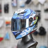 Combo Mũ Fullface EGO E7 Trắng Bóng Dán Tem Decal Suzuki Ecstar Form Nhỏ Gọn Kiểu Dáng Thể Thao
