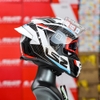 Combo Mũ Fullface LS2 FF800 Racer Trắng Đỏ Carbon Kèm Đuôi Gió ECE 2206