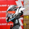 Combo Mũ Fullface LS2 FF800 Racer Trắng Đỏ Carbon Kèm Đuôi Gió ECE 2206