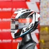 Combo Mũ Fullface LS2 FF800 Racer Trắng Đỏ Carbon Kèm Đuôi Gió ECE 2206