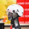 Nón Thể Thao Falcon F06 Trắng Bóng Có Kính Che