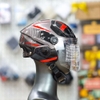 Mũ 1/2 KYT Tiger Jet Đen Xám Đỏ - Form Nhỏ Gọn, Có Kính Che