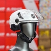 Mũ 1/2 KYT Tiger Jet Trắng Bóng - Form Nhỏ Gọn, Có Kính Che