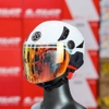 Mũ 1/2 KYT Tiger Jet Trắng Bóng - Kèm Kính Revo Cam, Form Nhỏ Gọn