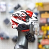 Mũ 1/2 KYT Tiger Jet Trắng Đỏ 03 - Form Nhỏ Gọn, Có Kính Che