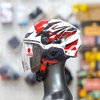 Mũ 1/2 KYT Tiger Jet Trắng Đỏ 03 - Form Nhỏ Gọn, Có Kính Che