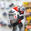 Mũ 1/2 KYT Tiger Jet Trắng Đỏ 03 - Form Nhỏ Gọn, Có Kính Che