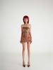 Error Strapless Fur Mini Dress