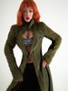 Error Leather Mixed Fur Long Coat