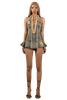 POP Stars High Neck Washed Denim Mini Dress