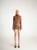 Error Faux Leather High Neck Top