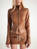 Error Faux Leather High Neck Top
