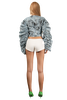 POP Big Sleeve Ruched Denim Shirt