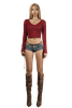 POP Long Sleeve Vneck Cropped Top
