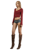 POP Long Sleeve Vneck Cropped Top