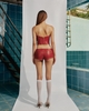 BAE Red Leather Short Pants