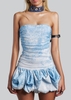 IUNU Strapless Bubble Hem Mini Dress