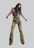 Blur Texts Printed Flared Jeans