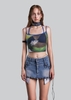 IUNU Double Waist Mini Denim Skirt
